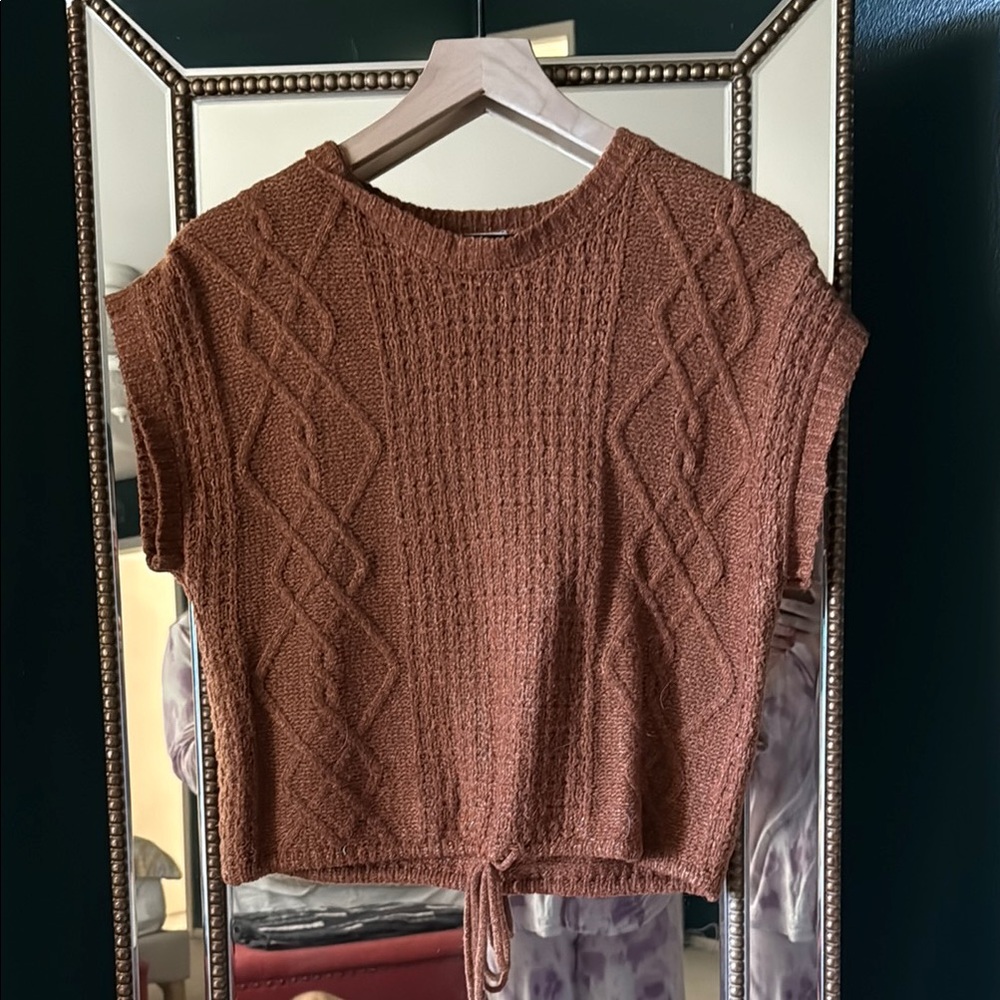 Hippie Rose Rust Knit Cropped Sweater
